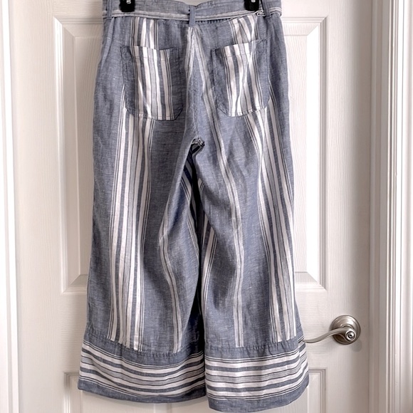 Lauren Ralph Lauren Summer Vacation Linen Wide Leg Pants Stripes New NWOT Size 4 - Picture 5 of 7